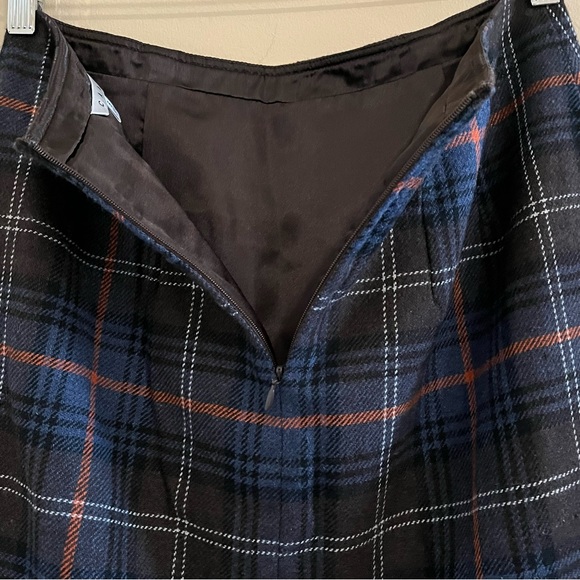 CAbi Women’s Heritage Plaid Pleated Ruffle Hem Preppy Wool Blend Skirt Size 6 - Picture 6 of 11